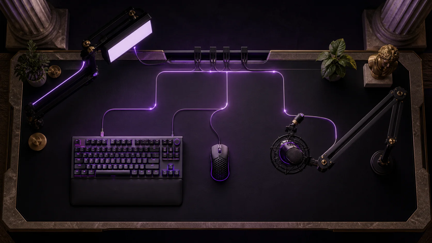 Top-down creator desk signal flow